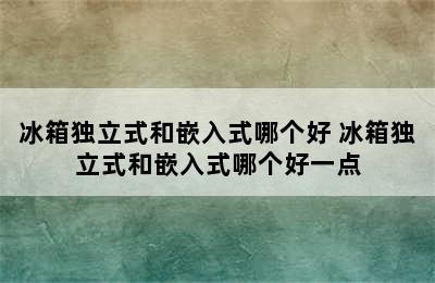 冰箱独立式和嵌入式哪个好 冰箱独立式和嵌入式哪个好一点